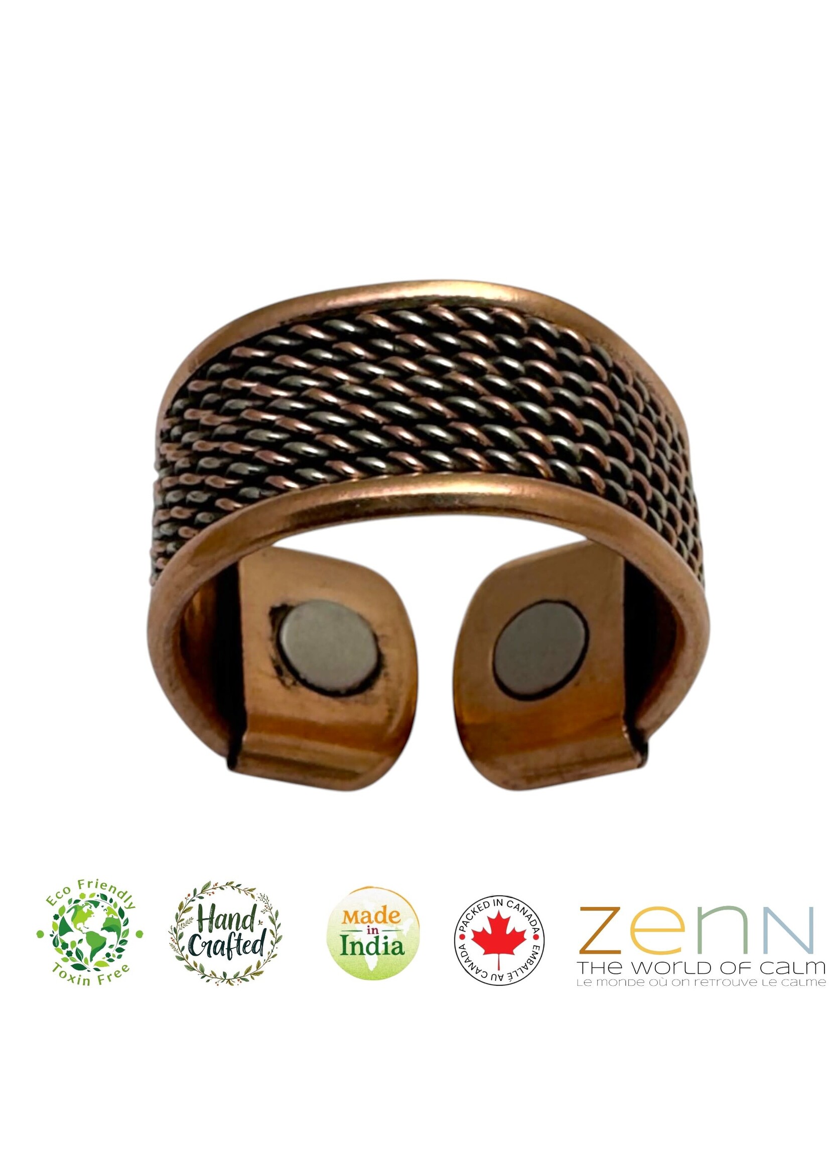 ZenN Pure Copper Magnetic Braided Mesh Healing Band Ring