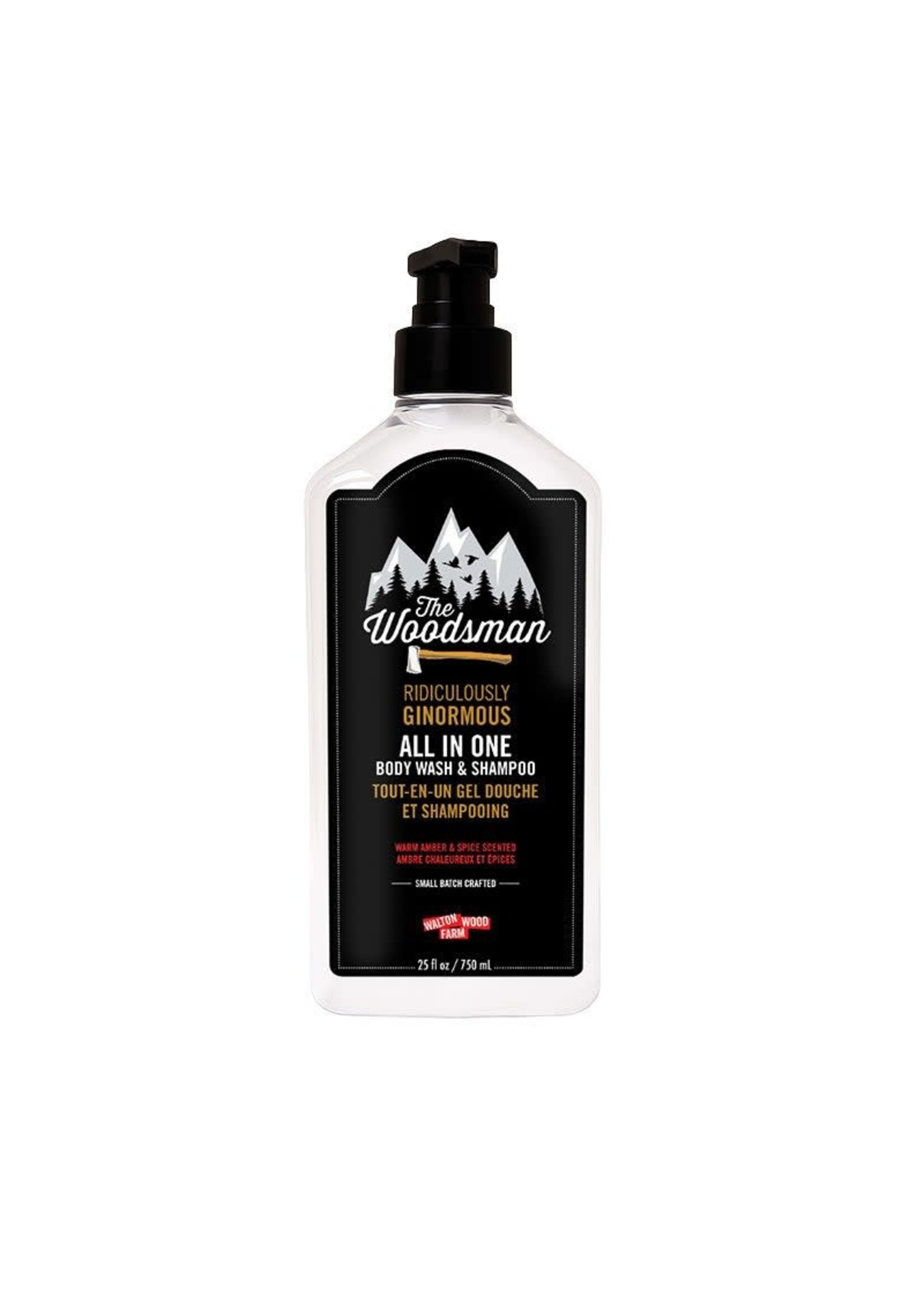 Walton Wood Farm XL The Woodsman All in One Body Wash & Shampoo Warm Amber & Spice 25oz