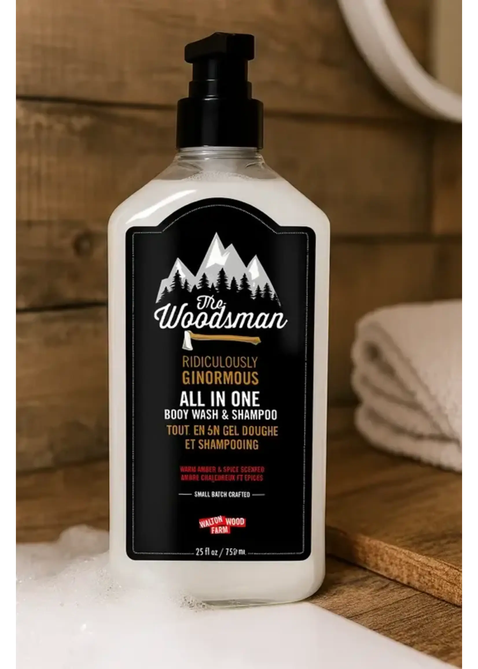 Walton Wood Farm XL The Woodsman All in One Body Wash & Shampoo Warm Amber & Spice 25oz