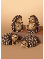 4" RESIN HEDGEHOG W/ GLITTER FIGURINE