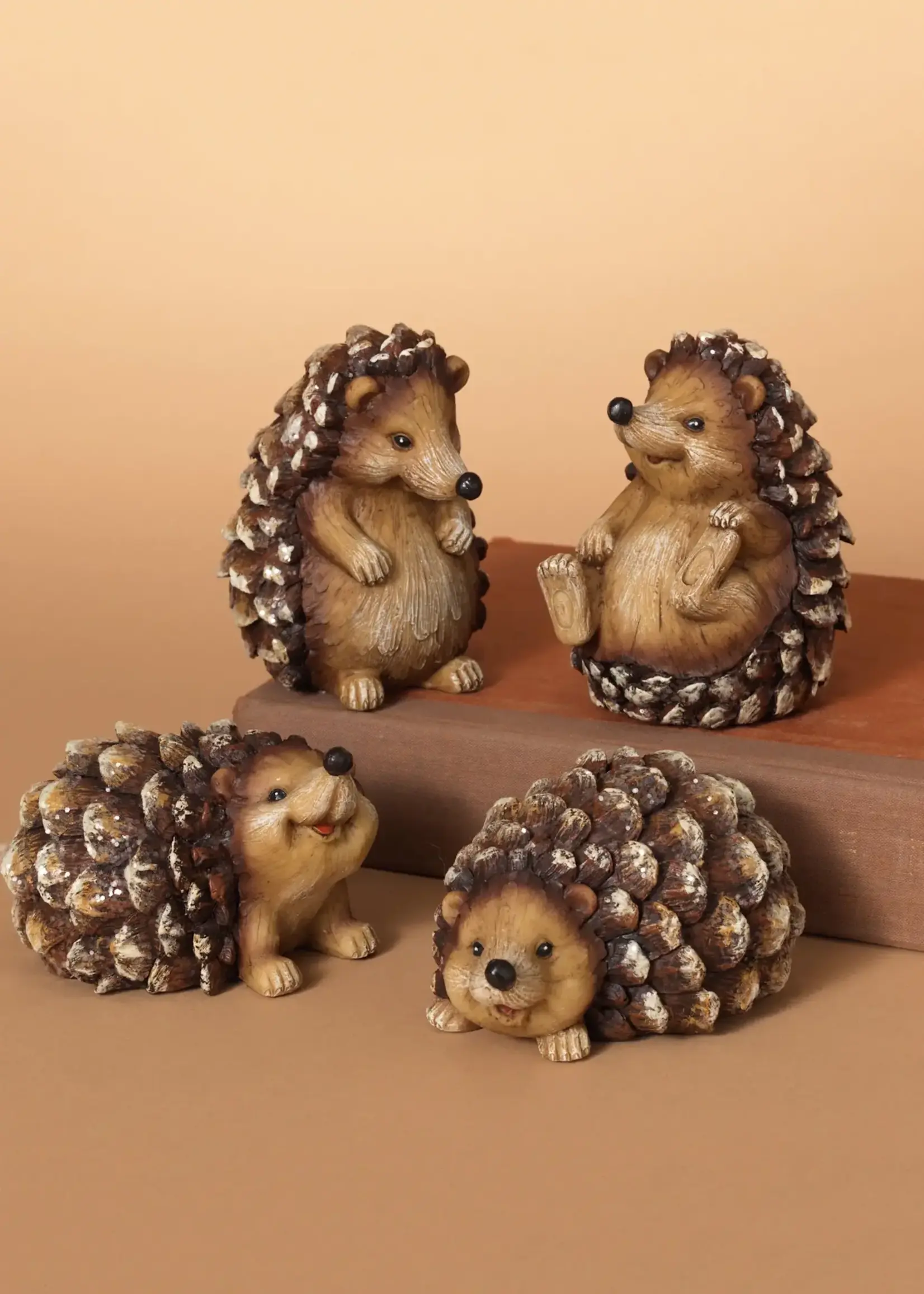 4" RESIN HEDGEHOG W/ GLITTER FIGURINE