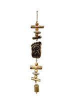 Driftwood Bell Chime - Bigfoot Lantern Engraved Natural 18"