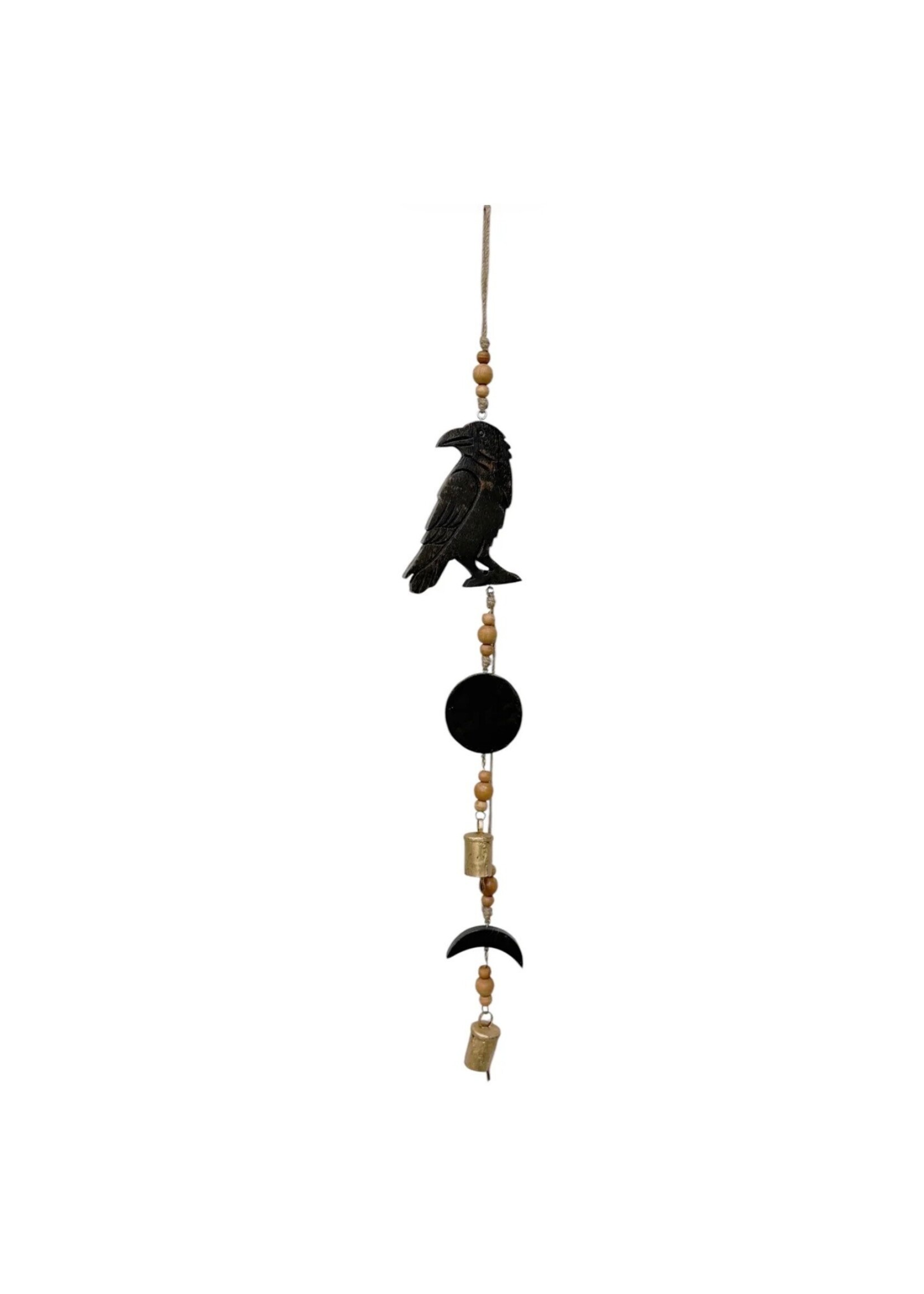 Mango Wood Bell Chime - Crow Vintage Black 32"