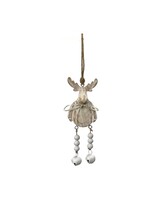 Mango Wood Bell Chime - Moose White Wash 12"