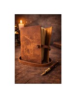Leather Journal Notebook - Oil Tanned Moose Vintage Deckled Edge Paper