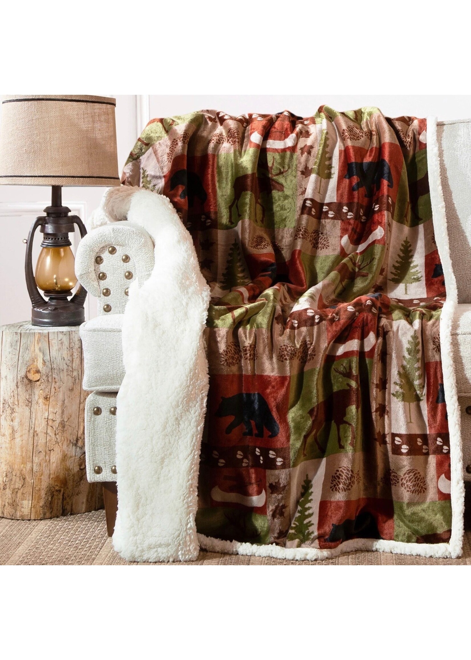 Carstens Patchwork Lodge Plush Throw