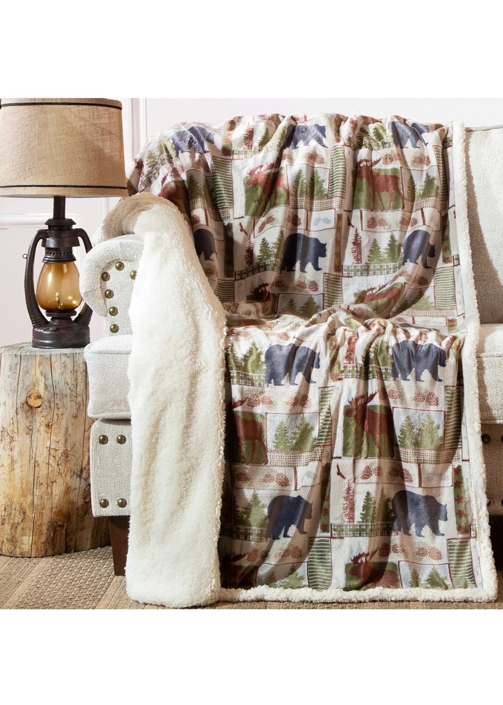 Carstens Vintage Lodge plush throw