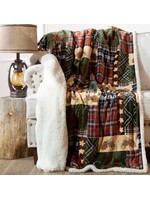Carstens Tree Plaid Plaid Plush Sherpa Throw