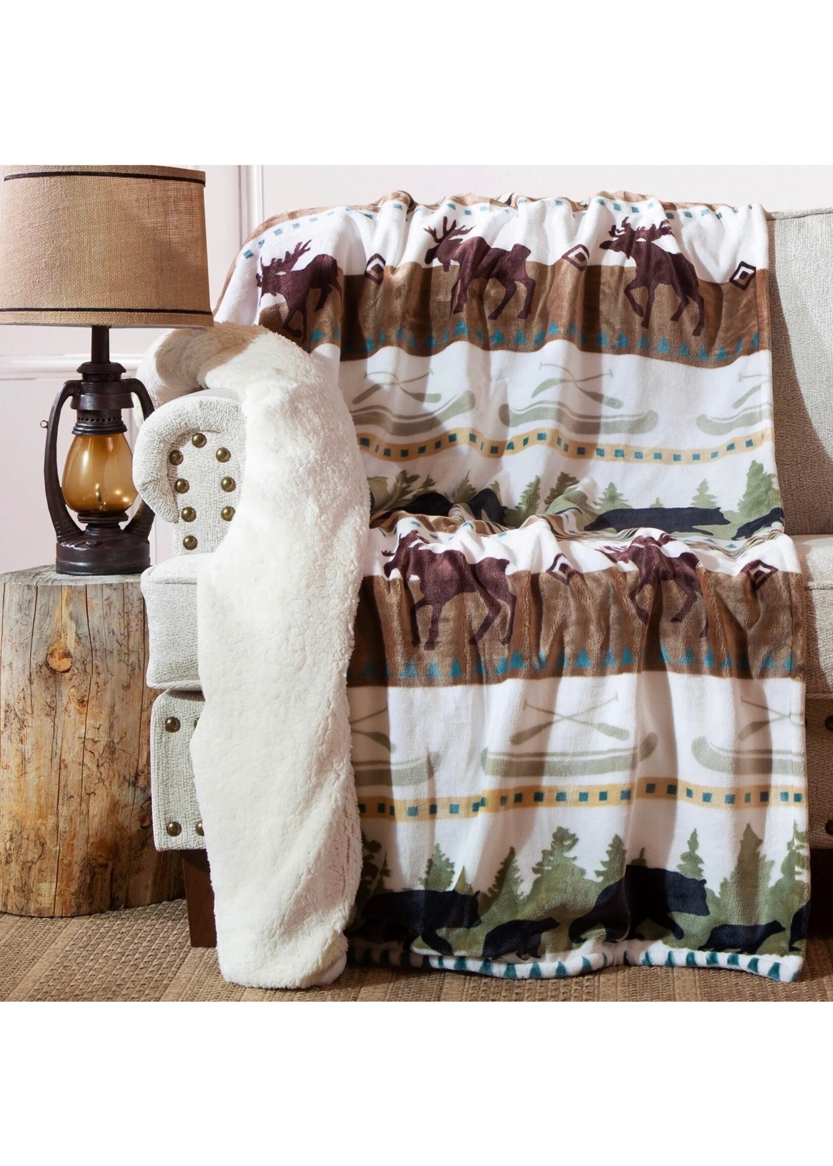 Carstens Hidden Lake Plush Sherpa Throw
