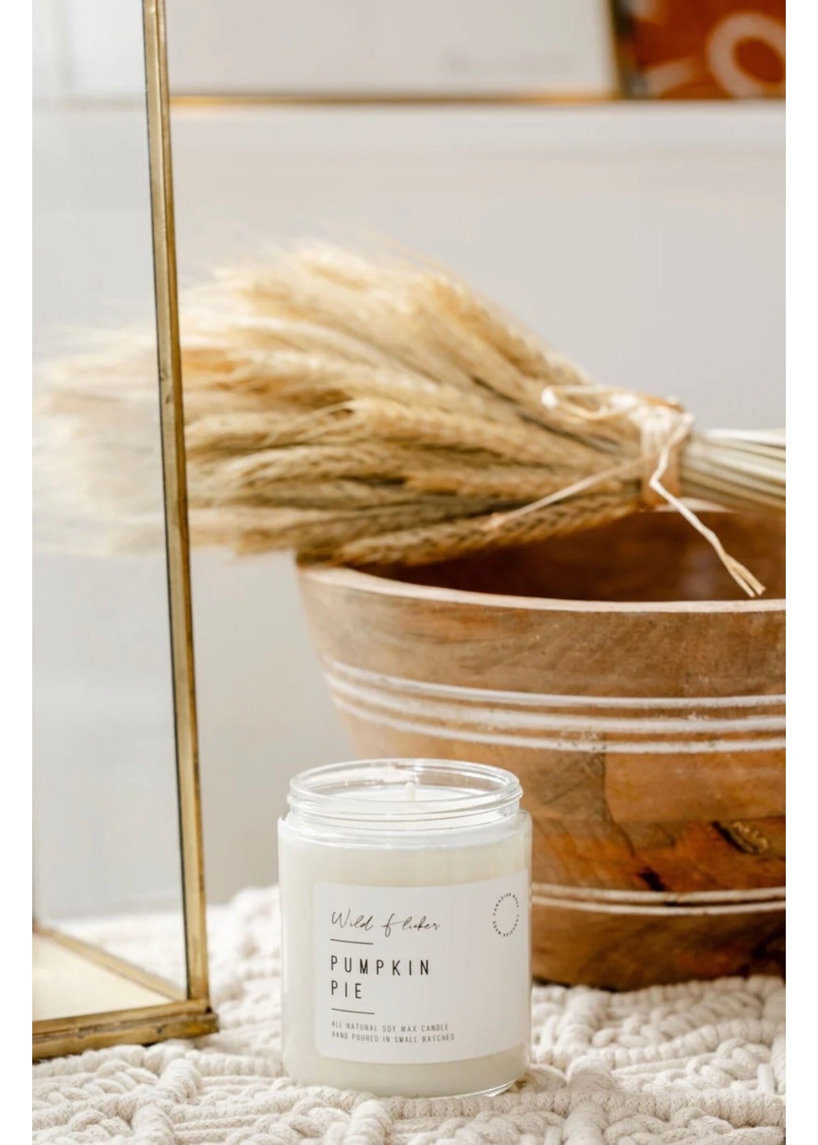 Wild Flicker Pumpkin Pie Soy Wax Candle 8oz