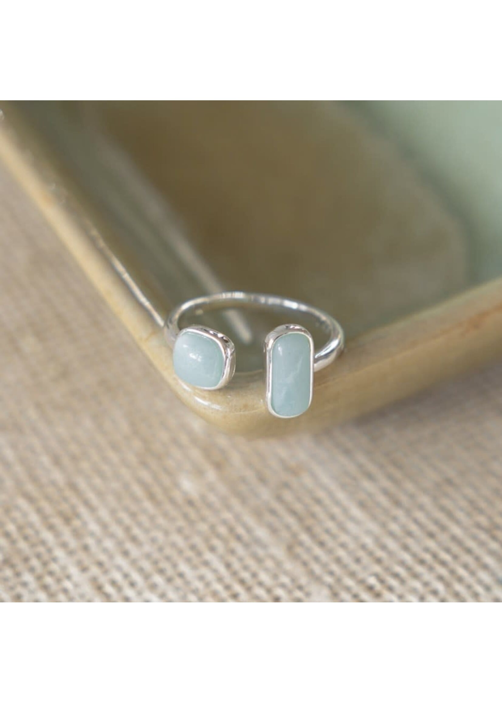 Glee Stone Sister Ring-silver-amazonite