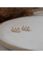 Temptress Studs-gold-clear