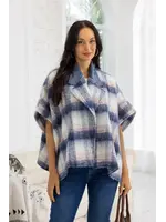 Orange Fashion Village Belle Plaid Jacket - Blue O/S