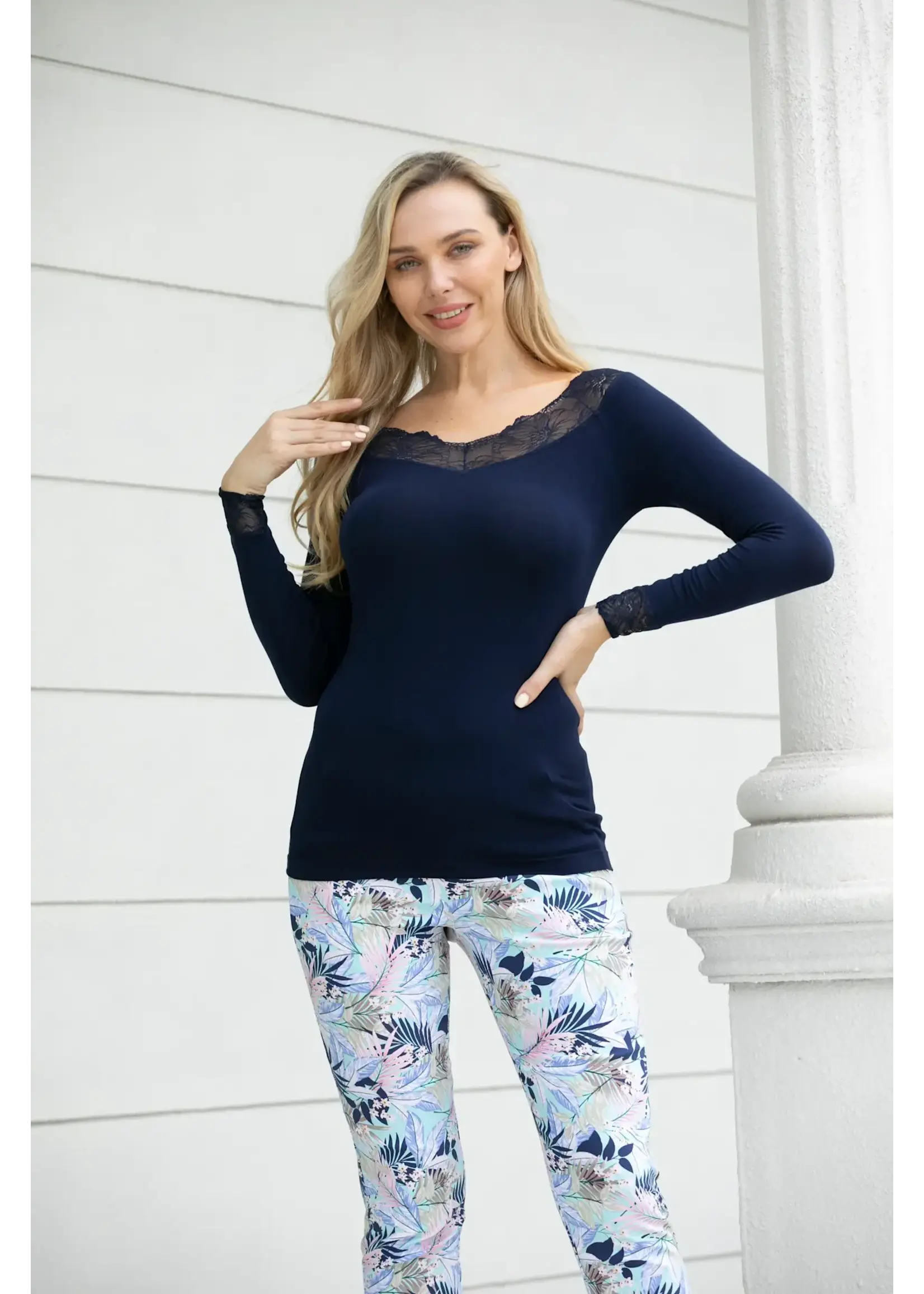 Orange Fashion Village Bamboo Lace Top - Becky