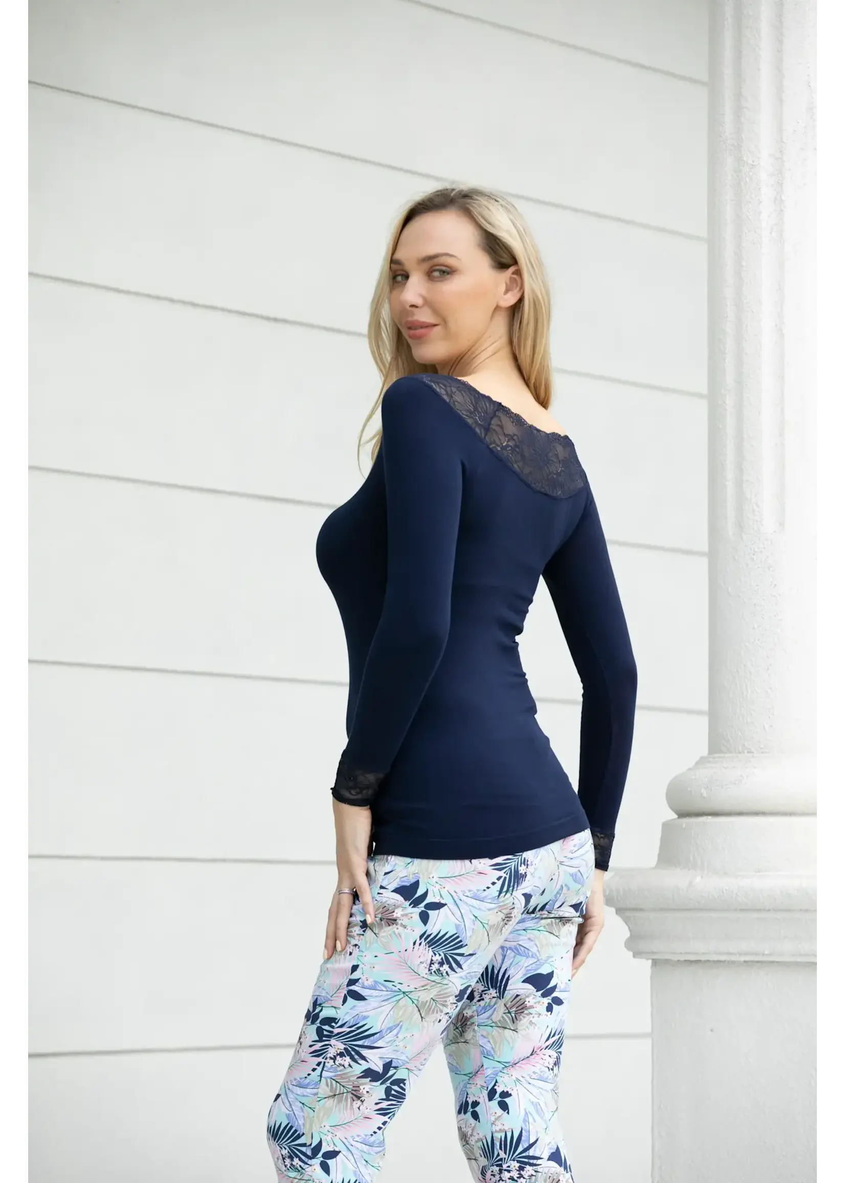 Orange Fashion Village Bamboo Lace Top - Becky