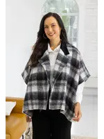 Orange Fashion Village Belle Plaid Jacket - Black