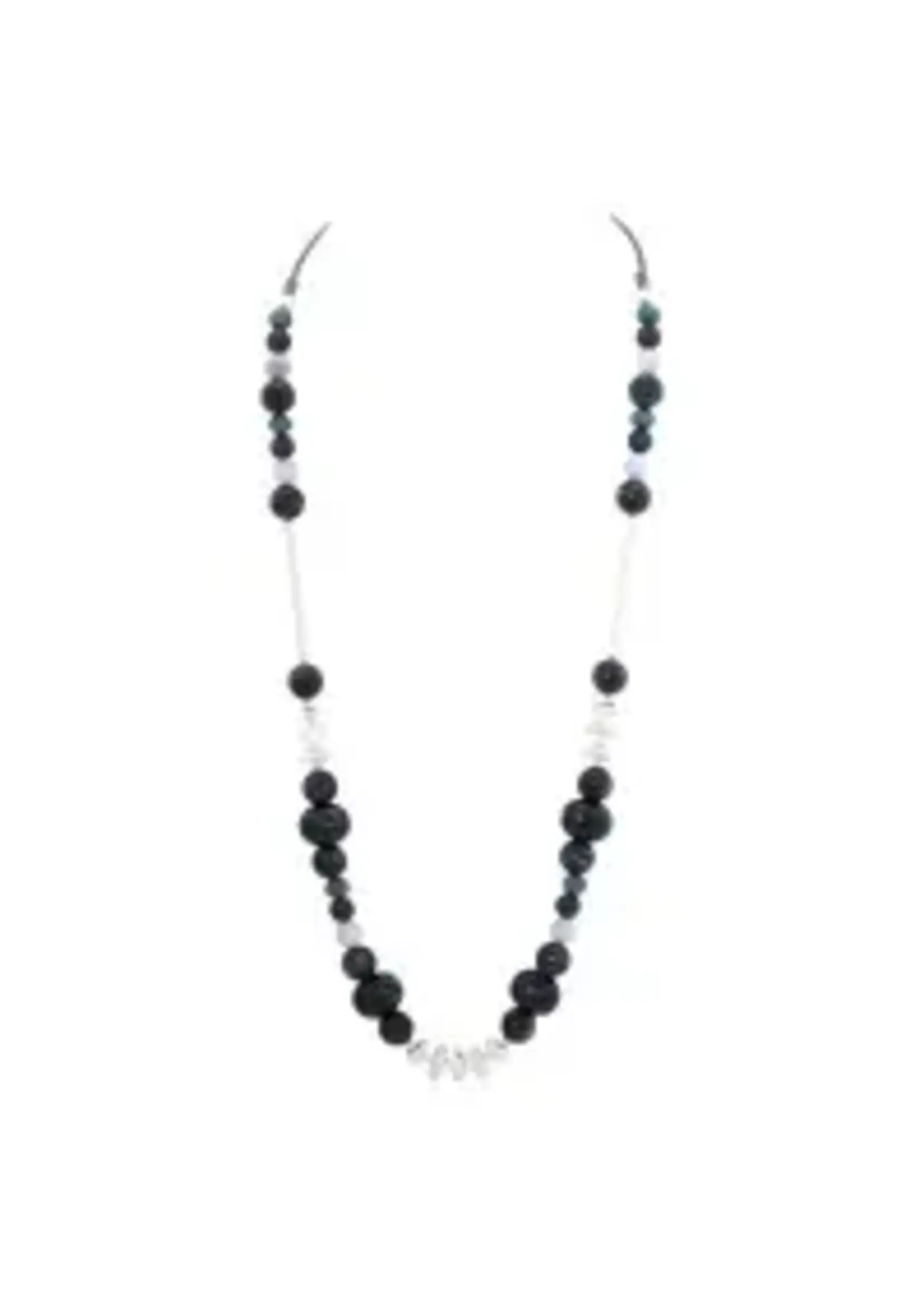 Merx Studio Necklace Matt Silver - Navy 100cm