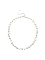 Merx Perla Necklace 10mm Knotted Glass Pearl Cream