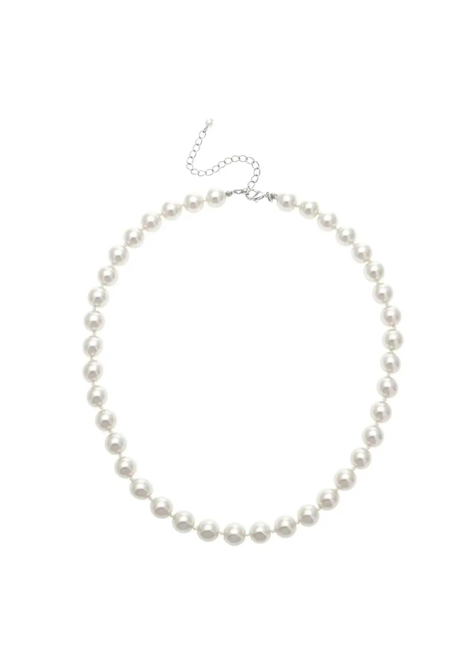 Merx Perla Necklace 10mm Knotted Glass Pearl Cream