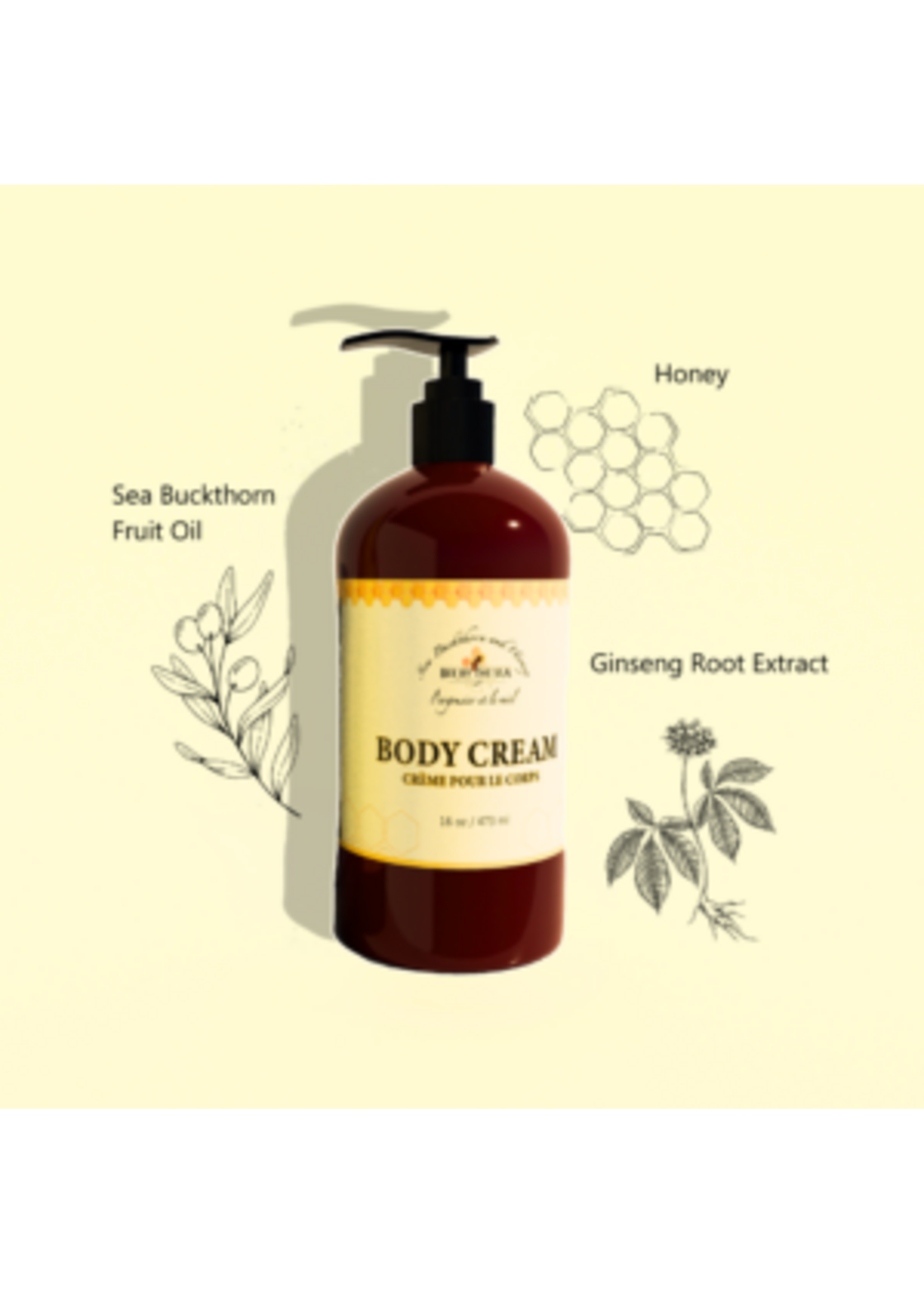 Bee By The Sea Body Cream Pump Bottle