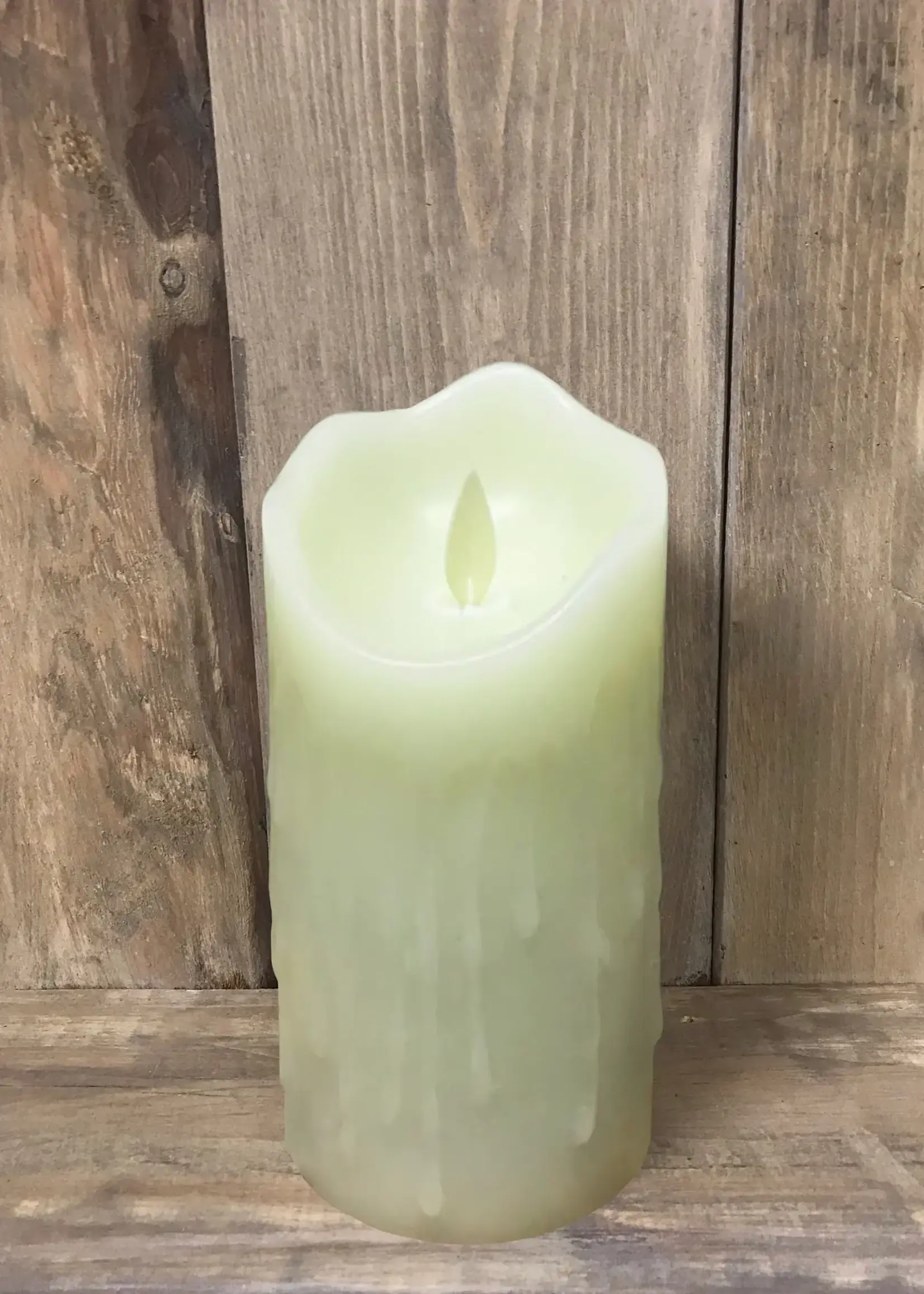 3"X7" IVORY DRIPPING FINISH MOVING FLAME LED PILLAR