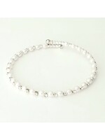 Pearl Bracelet with Clear Crystals