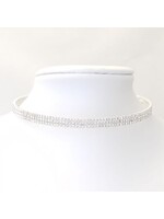 Silver Choker with Clear Crystals