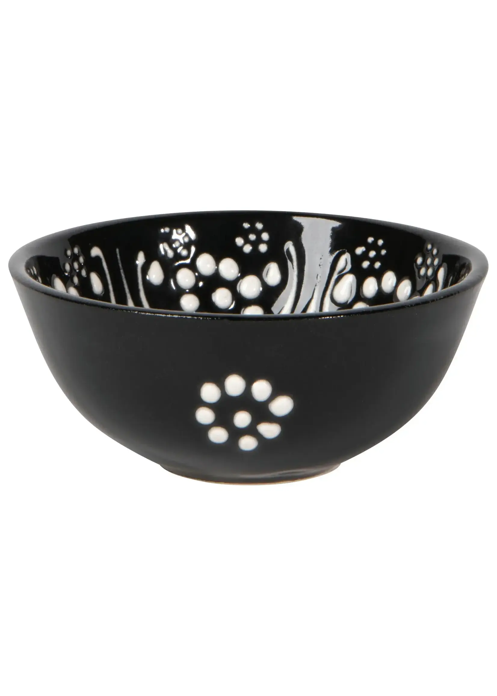 Danica Heirloom Hand-painted Turkish Bowl 3.5 inch - Evani Black
