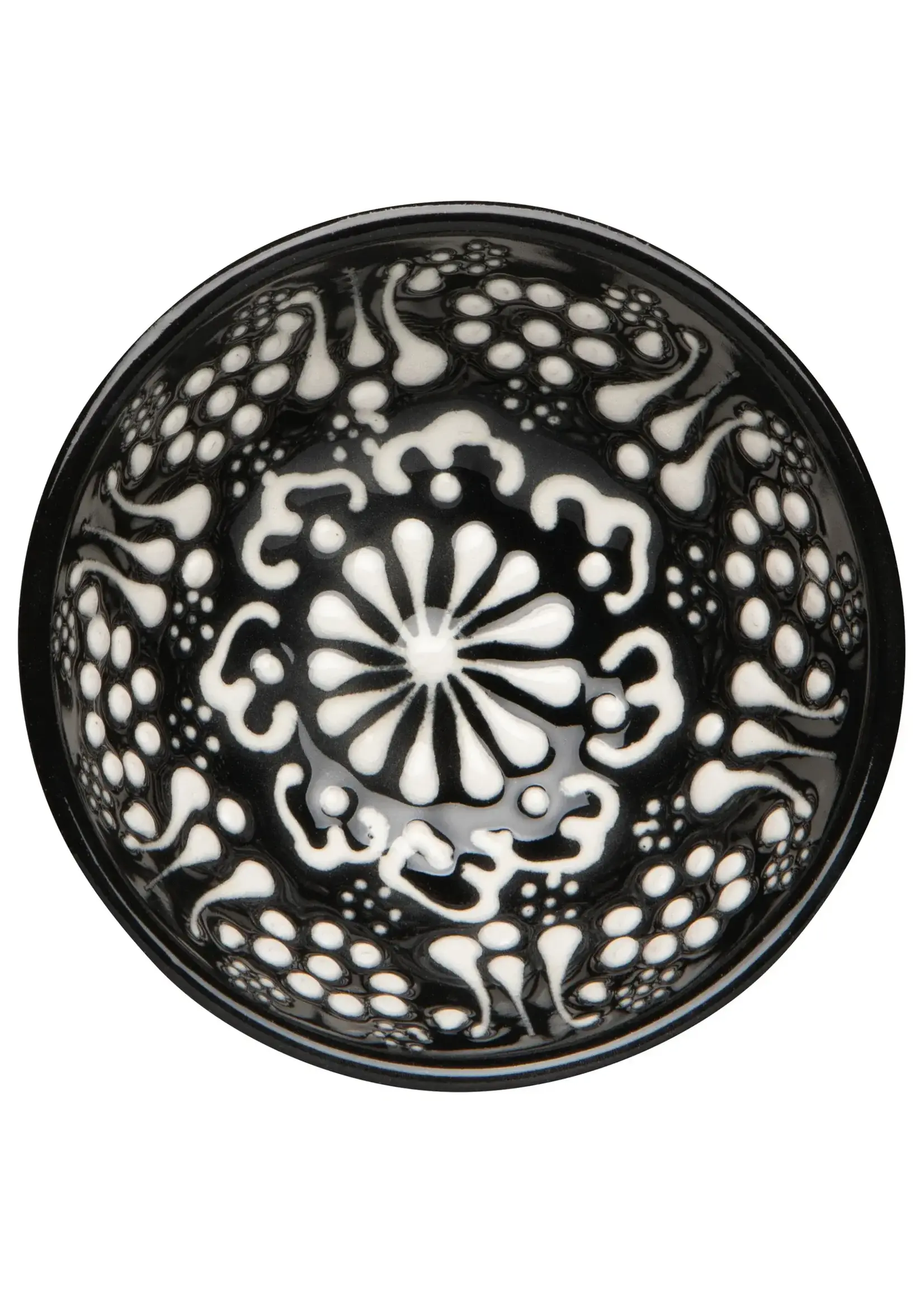 Danica Heirloom Hand-painted Turkish Bowl 3.5 inch - Evani Black