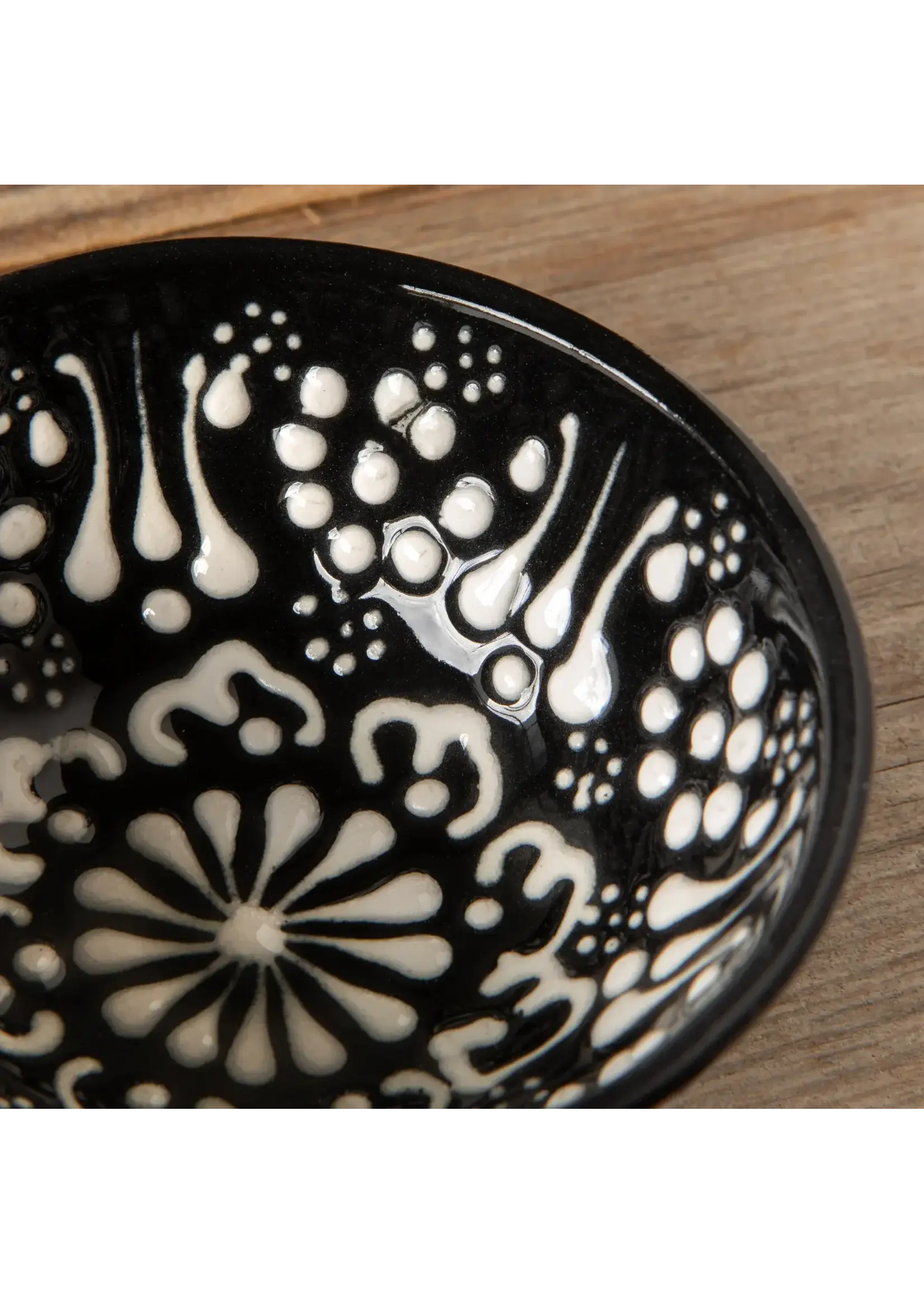 Danica Heirloom Hand-painted Turkish Bowl 3.5 inch - Evani Black