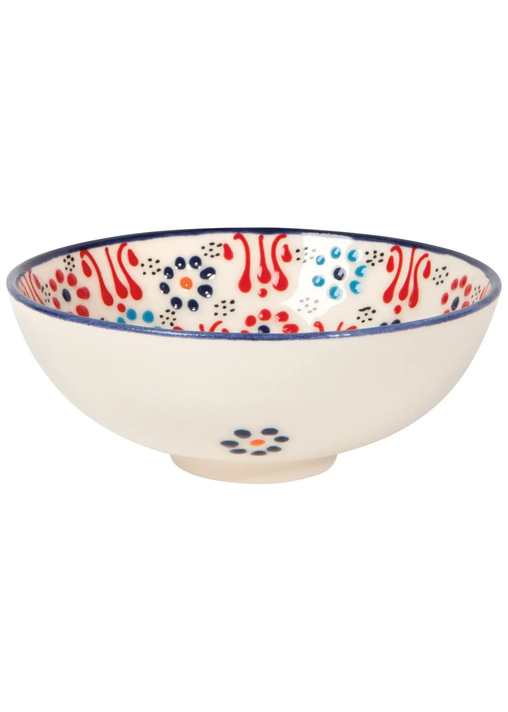 Danica Heirloom Hand-painted Turkish Bowl 5 inch - Evani White