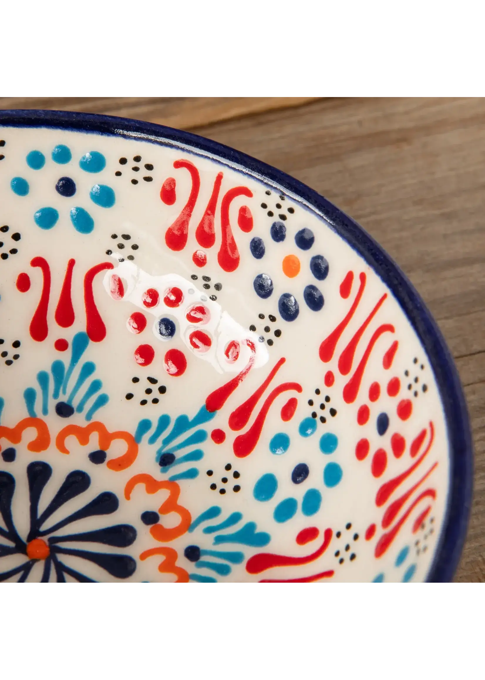 Danica Heirloom Hand-painted Turkish Bowl 5 inch - Evani White