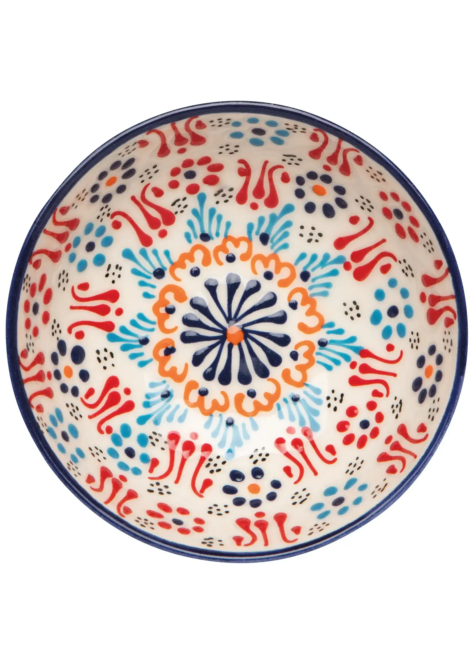 Danica Heirloom Hand-painted Turkish Bowl 5 inch - Evani White