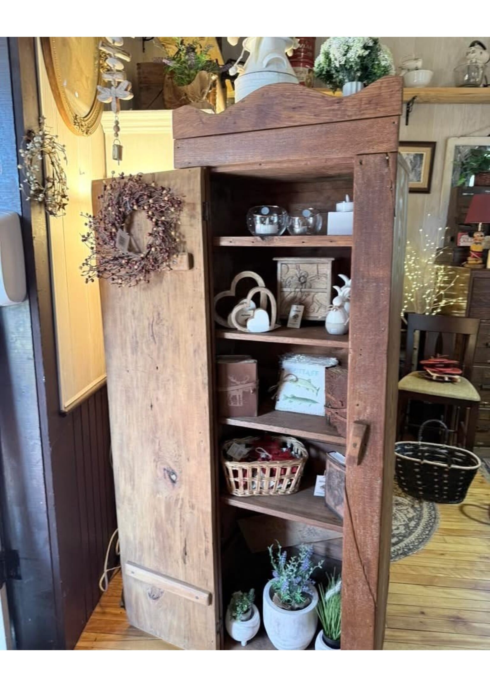 Store Fixture - Antique Pine Jam Cupboard