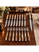 CARVING SET AND 8 MATCHING FORKS & KNIVES