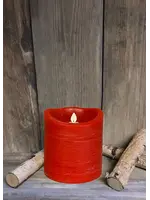 4"X4" RED RUSTIC FINISH MOVING FLAME LED PILLAR