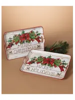 17.3"L HOLIDAY DESIGN TRAY - Merry Christmas