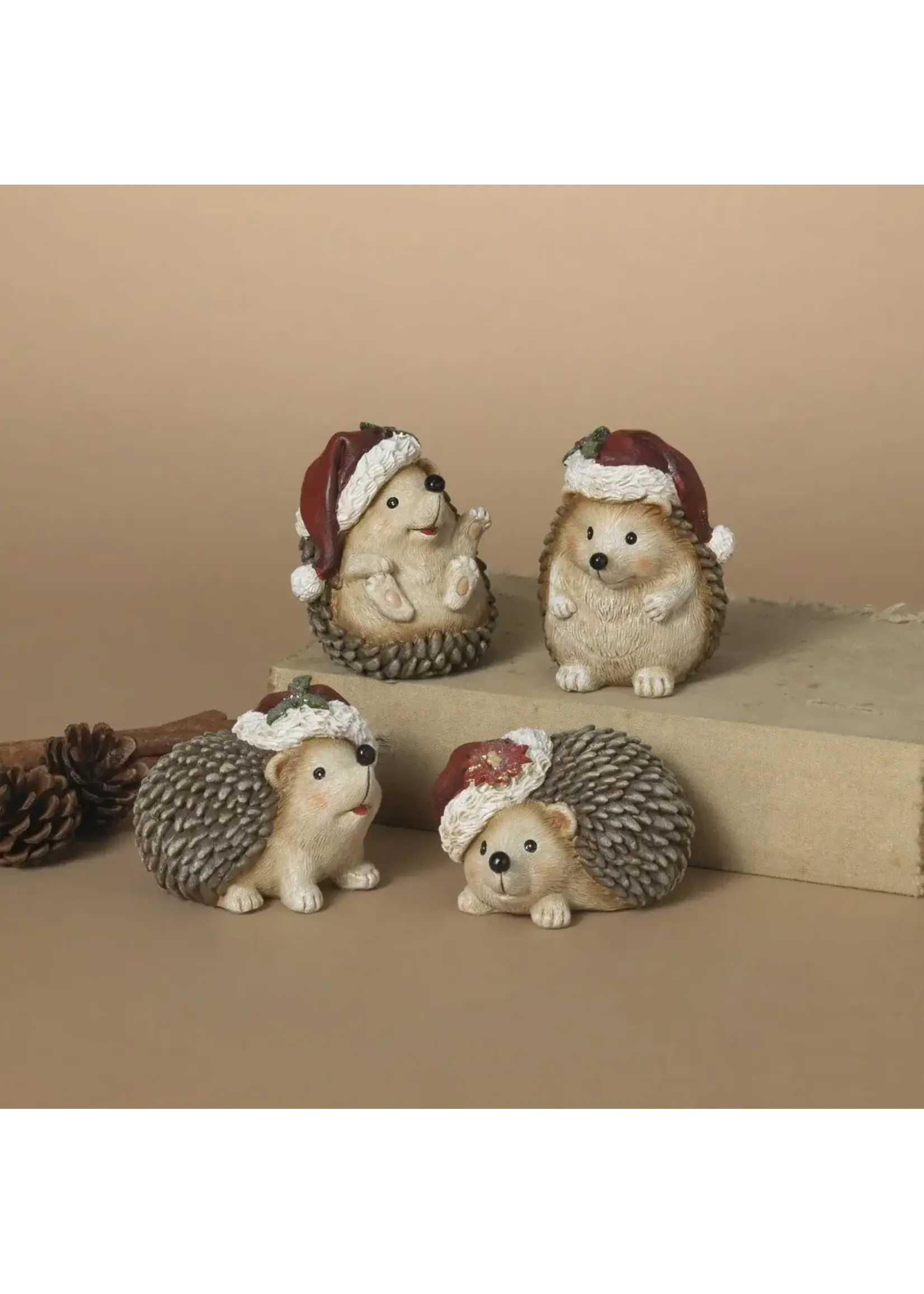 3.25"H RESIN HOLIDAY HEDGEHOG - 4 ASSORTED