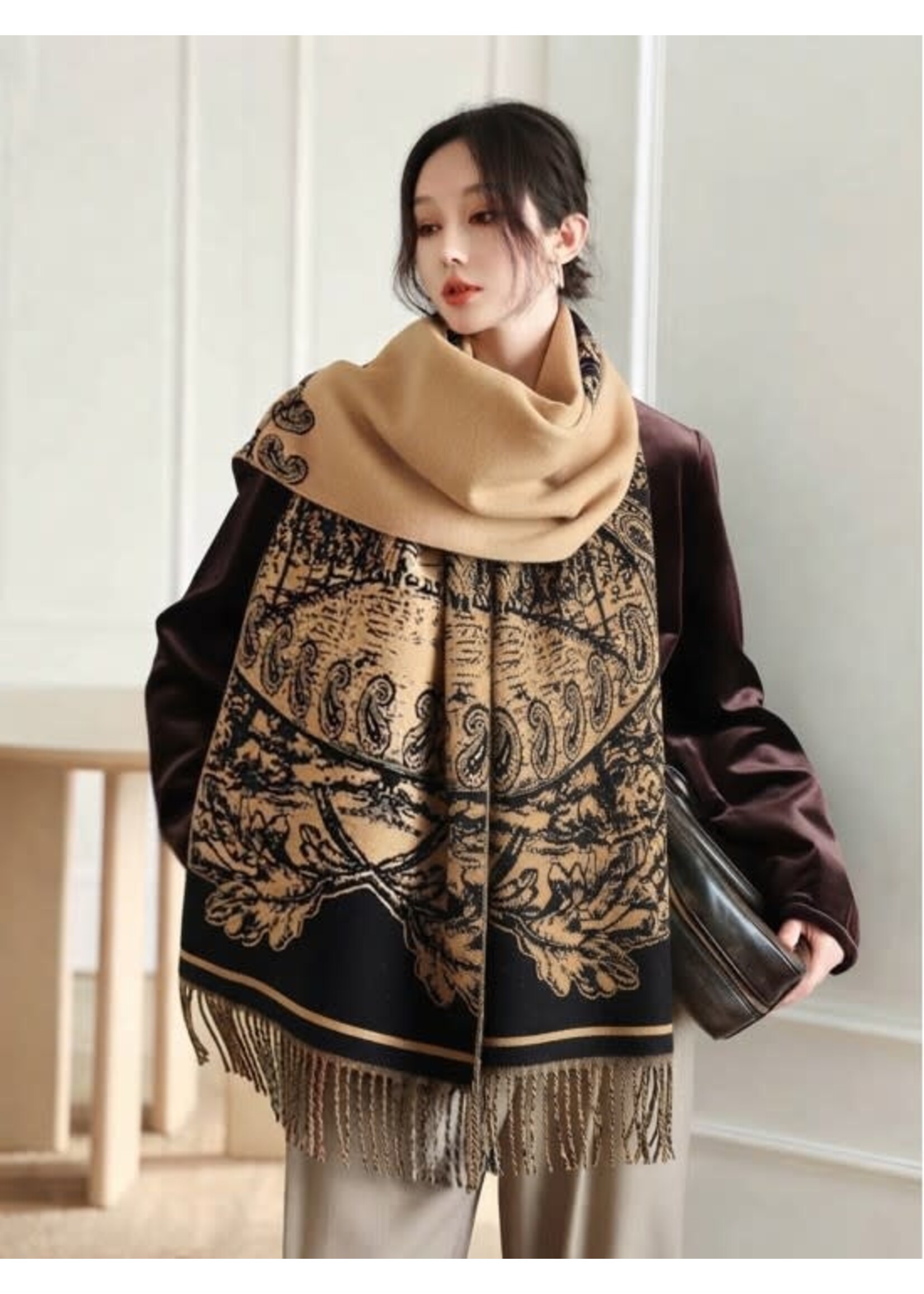 Designer Inspired Blanket Scarf w/ Tassels