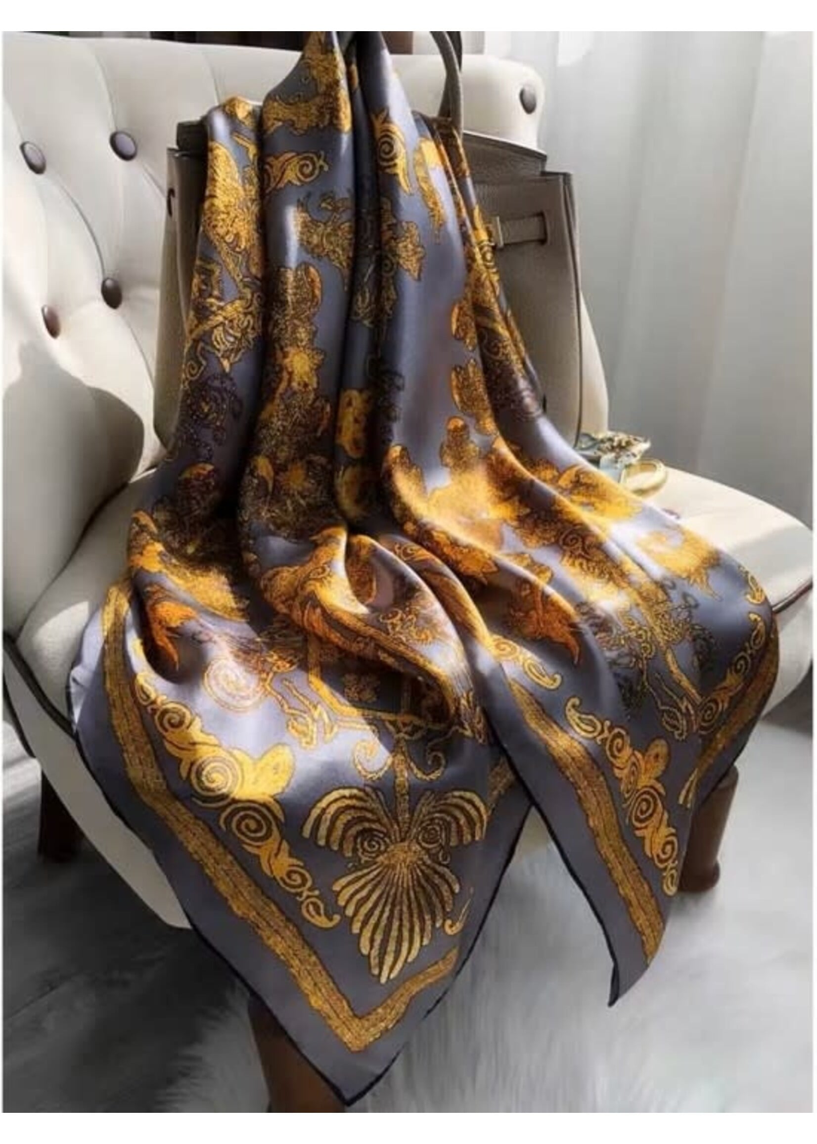 Premium Silk Feeling Floral Scarf