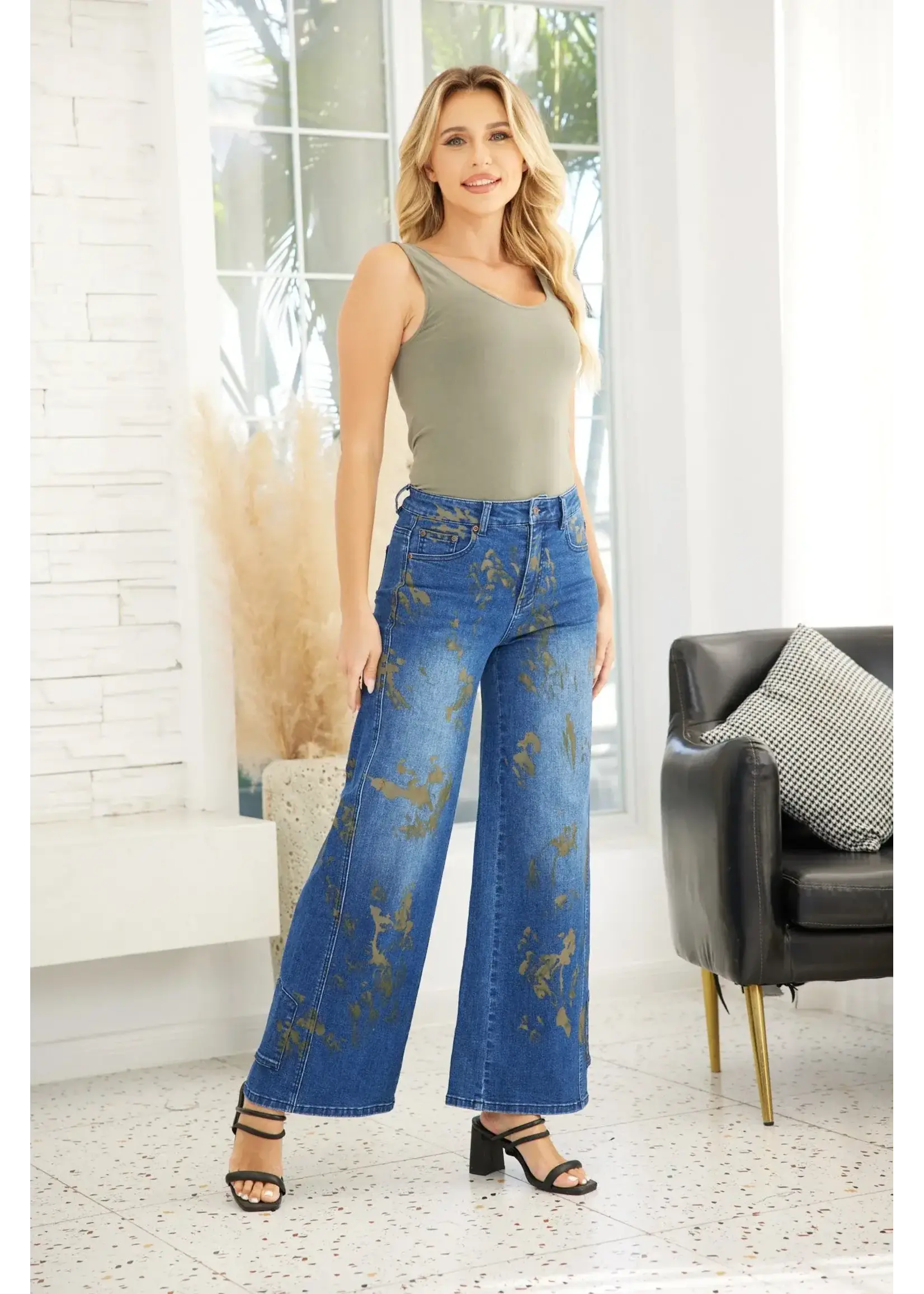 Orange Fashion Village Painters Muse Denim Mid Wash Jeans