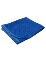 GST 16X24" waffle weave glass towel blue/bluetrim/380GSM