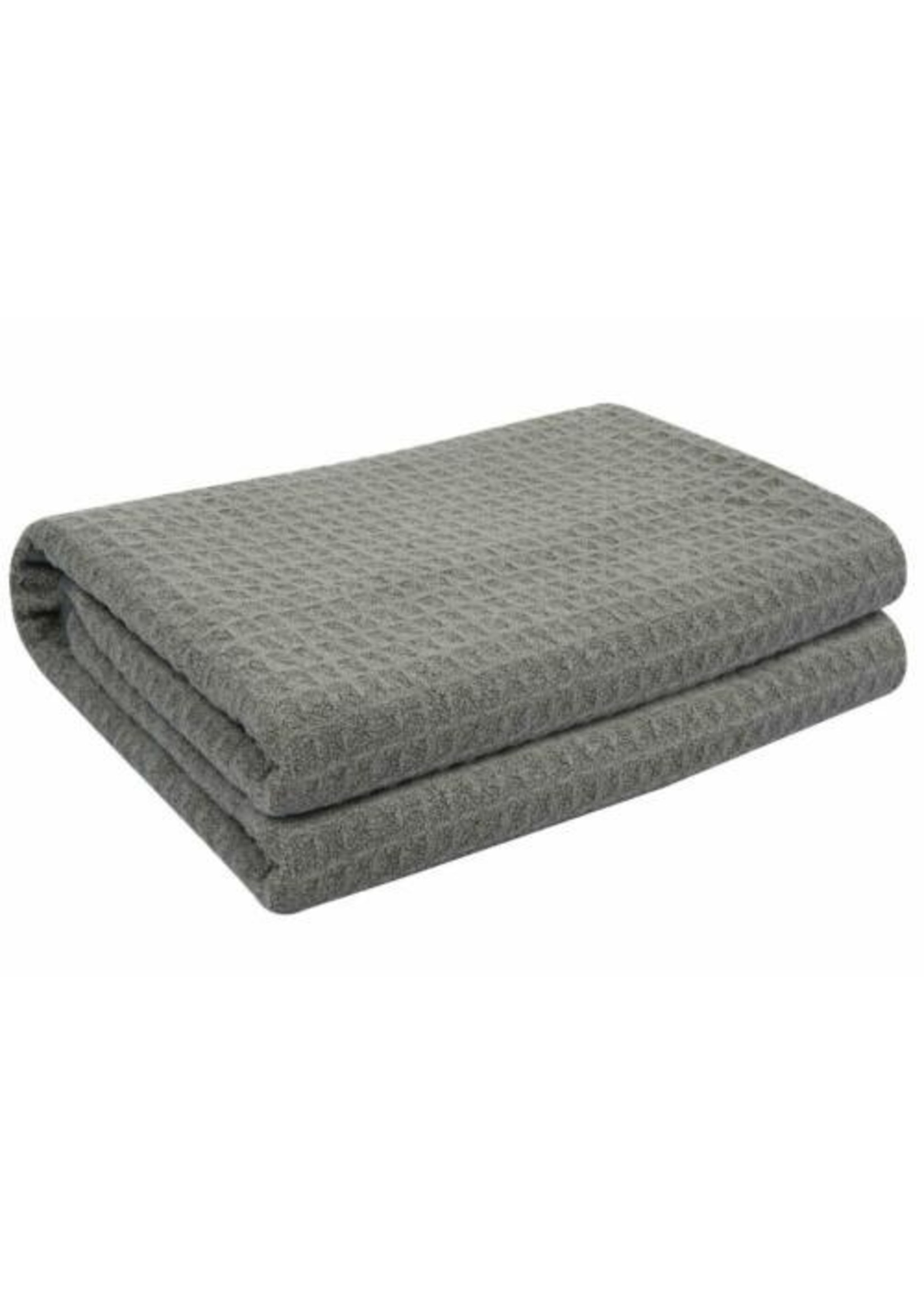 GST 25" x 36" Grey Microfiber Waffle Weave Drying Towel