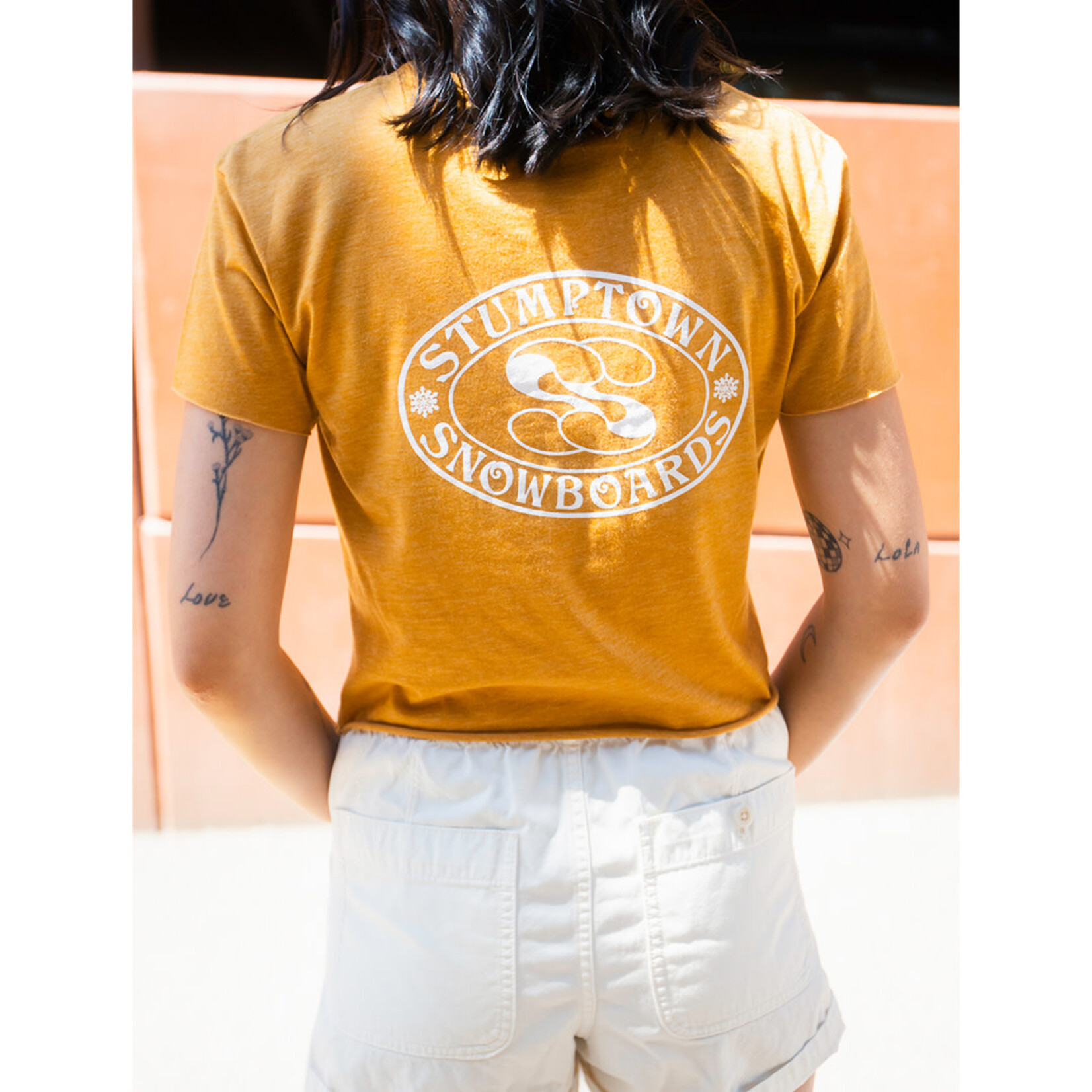 Stumptown Snowboards W Stump Crop T Script