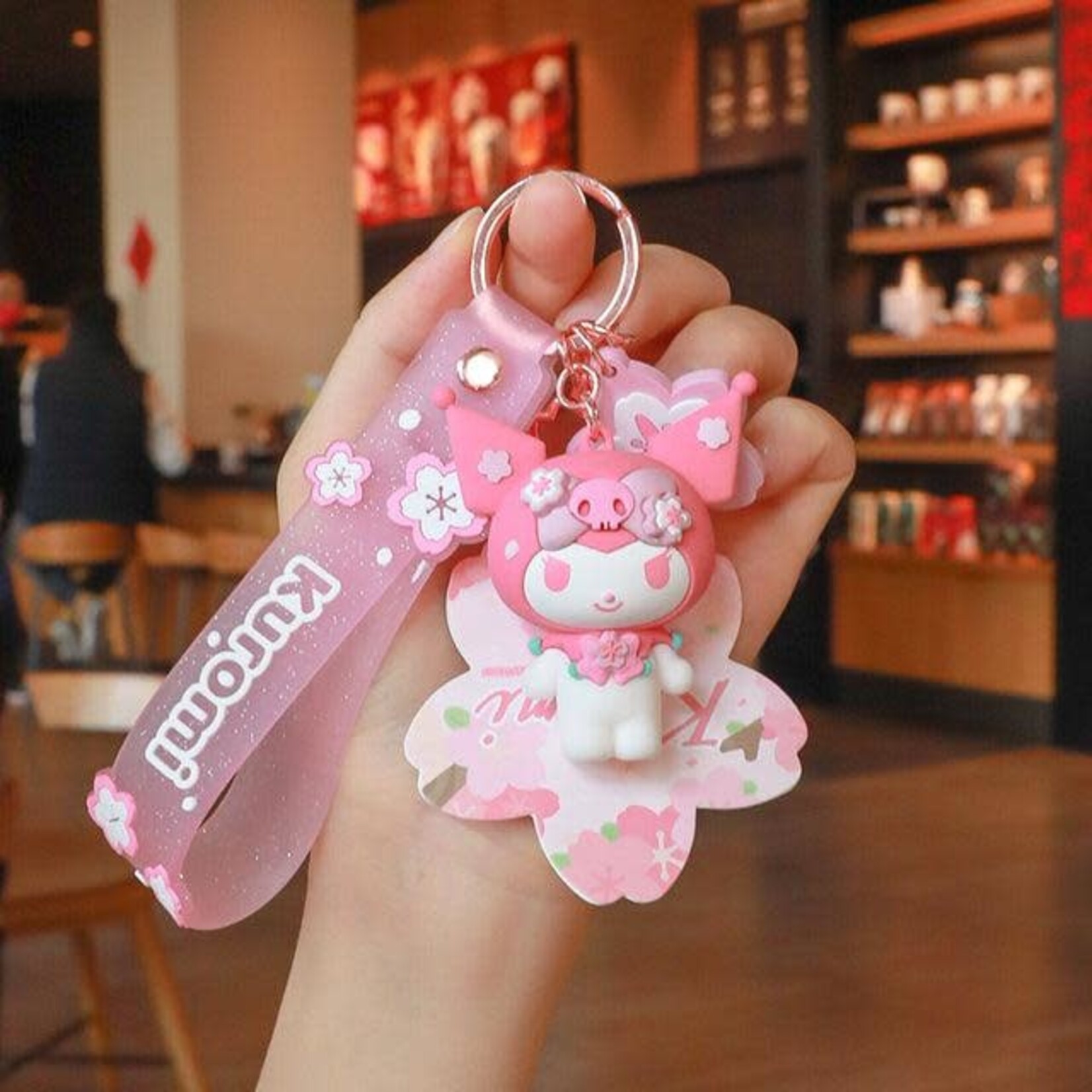 Sanrio Cherry Blossom Kuromi Keychain