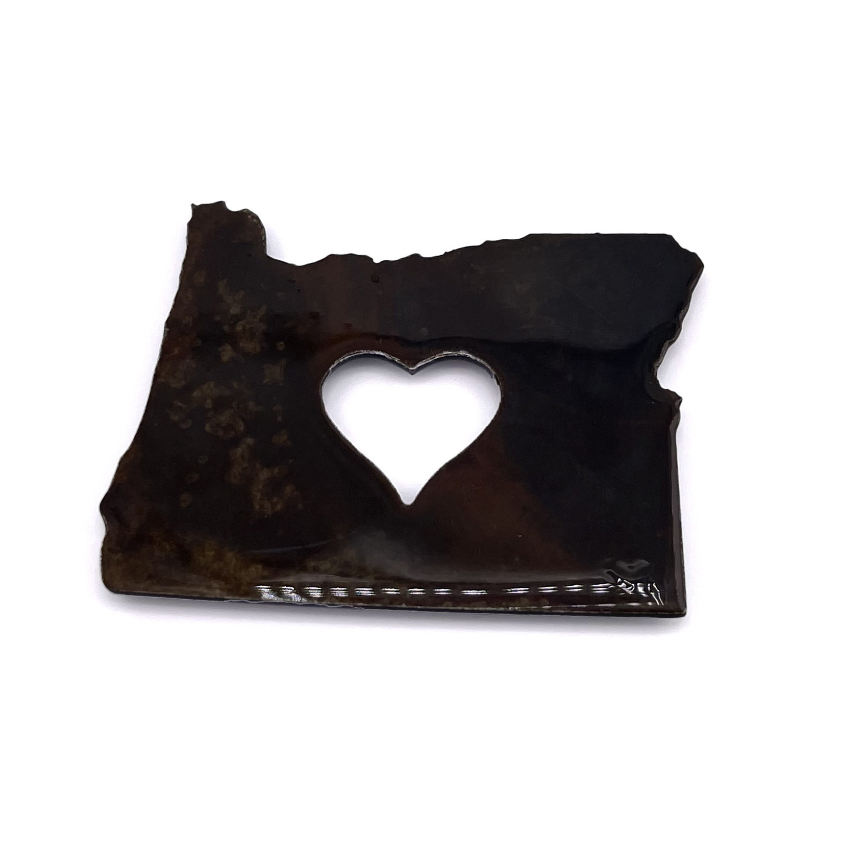 Heart in Oregon Steel Magnet