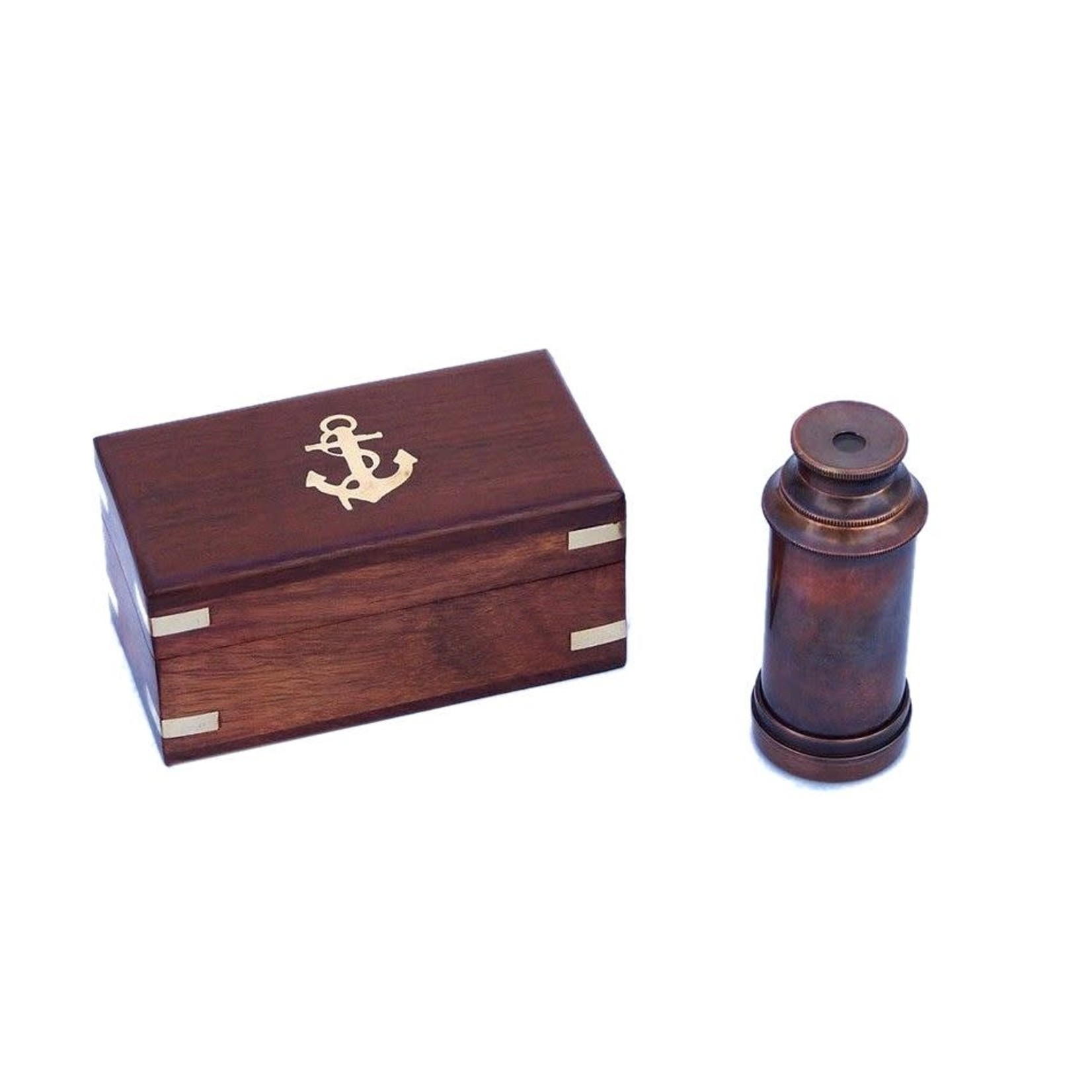 7" Copper Spyglass & Rosewood Box