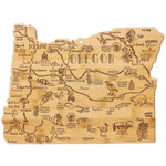 Etched Oregon Map Cheese Board
