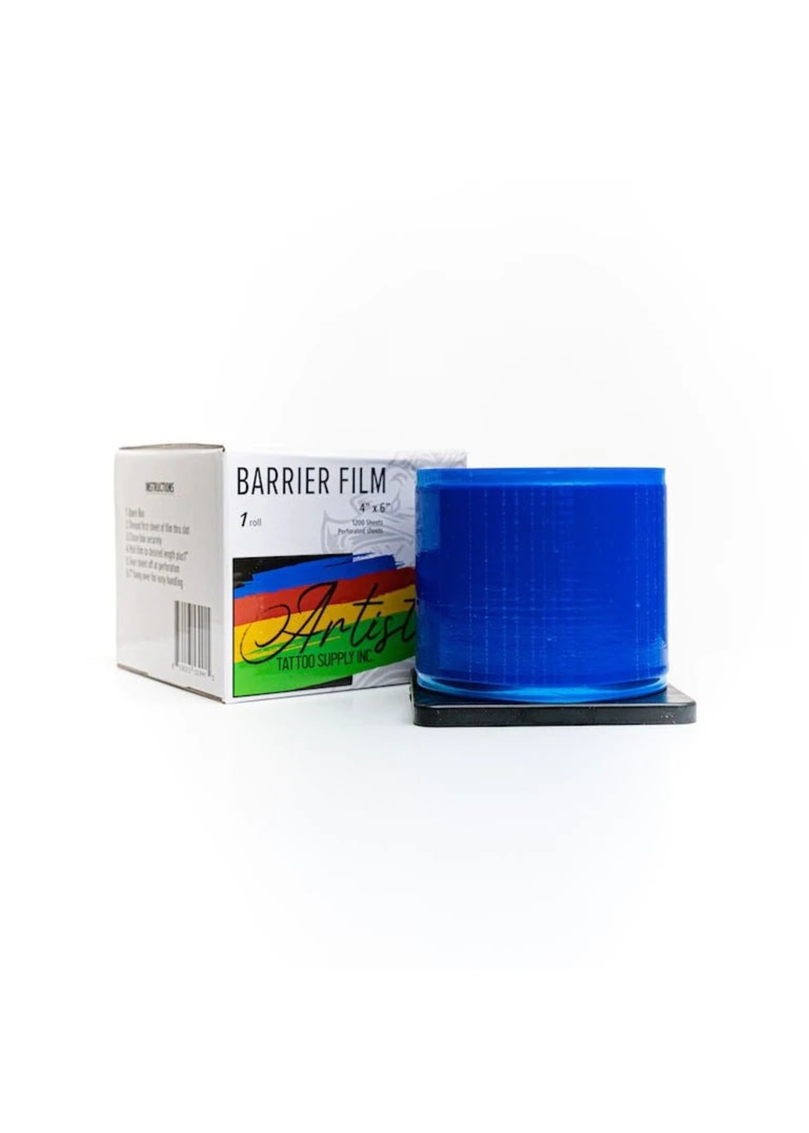 Artistic Tattoo Supply Inc. Artistic Tattoo Supply - Barrier Film Roll Tape - Blue - 4" x 6" - 1200 Sheets with Dispenser Box (600ft) - for Dental, Tattoo, and Makeup Microblading
