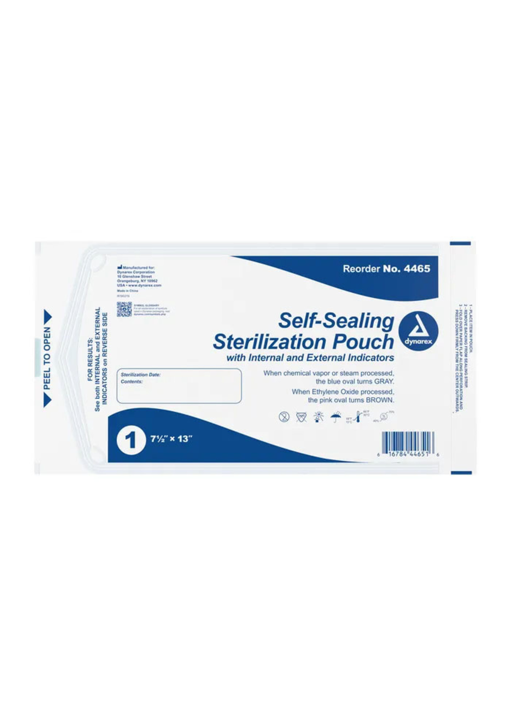 Dynarex Sterilization Pouches 7.5" x 13"	box of 200